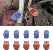 Msyuusr 10Pcs/Set R134a 13mm & 16mm Air Conditioning Service Ac System Charging Port Caps，AC Caps for Cars, Car Replacement Parts Suitable for Most Cars (5 Red High & 5 Blue Low)