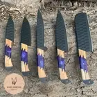 Handmade Hand Forged Carbon Steel Chef Knife Set Kitchen Knives With Leather Bag