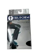 Truform Leg Health Compression Socks Mens Dress Black 1942 Small 8-15mmhg