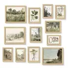 Bzstyleart Framed Vintage Botanical Wall Art Set of 12, Large Nature Landscap...