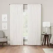 Waverly 10 Pinch Pleat Light Filtering Rod Pocket 1 Curtain Panel 50"x 84" White