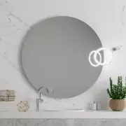 Round Wall Mounted Mirror Shaving Make-up Bathroom Bedroom Vanity Decor 50 cm