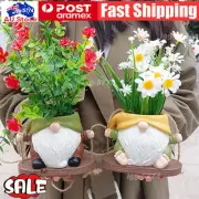 Succulent Plant Pot Hanging Holder Swing Faceless Gnome Flowerpot Resin Planter↯