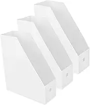 COMNESTBI 3Pcs Desktop File Organizer Plastic Document Storage Rack for Office Home for Magazines Books Folders and Stationery Efficient