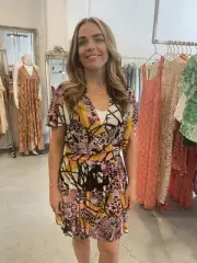Desigual Cadiz Orchid Tulle Lacroix Mini Wrap Dress 24SWVK52
