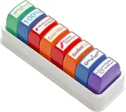 Self-Inking Teacher Stamp Set, 8Pcs Motivation Grading Set, Colorful Review Homework Feedback Stamps for Teachers