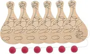 6pcs DIY Wooden Paddle Ball Set for Hand Painted Graffiti Rackets for Creative Fun Artistic Development and Family Activities