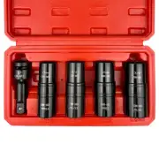 5PCS 1/2" Drive Impact Socket Set,Flip Socket Set,Metric（17x19，21x22 mm） & SA...