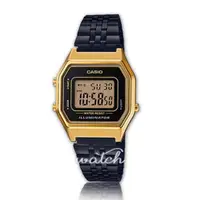 在飛比找ETMall東森購物網優惠-【CASIO 卡西歐】日系-黑金復古風電子錶(LA680WE
