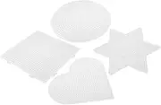 FUNNETOYU 4pcs Bean Templates DIY Kit Geometric Stencil Puzzle for Kids Enhance Imagination Spatial Thinking Safe Plastic Materials Home School Activity