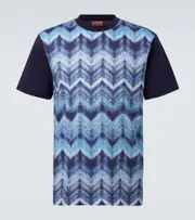 [Missoni] Missoni Zigzag printed cotton jersey T-shirt AU 96 blue