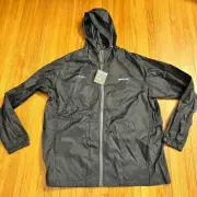 Eddie Bauer Packable Wind Jacket Mens XL Windbreaker Full Zip Gray Coat