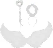 HOOTNEE 1 Set Angel Character Dress-up Three-piece Set Women Angel Wings Prop Angel Wings Prop Angel Wings Angel Wings Prop for Cosplay Girl Fairy Wing