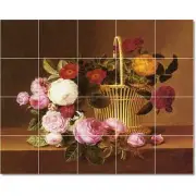 Johann Laurentz Jensen Flower Tile Mural PT22682. 40 x 32 (20) 8x8 tiles