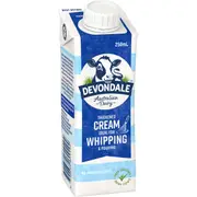 Devondale Long Life UHT Thickened Whipping Cream 250mL