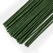80Pcs Floral Wire, 30cm/11.8in Length 3mm/0.12in Diameter Stems, 18 Gauge Flower Wrapped With Paper for Artificial Flowers, Wreath, Bouquet (Green)