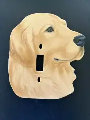 Golden Retriever Light switch cover, Hand painted, Med color Golden
