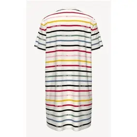 【TOMMY HILFIGER】條紋 T Shirt 式洋裝（七彩、S號*1）－76J1192