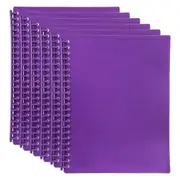 6PK Marbig 20-Pocket A4 Refillable Document Display Book - Translucent Purple