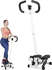 Steppers for Exercise at Home, Fitness Smart Twist Stair Stepper Machine with Handlebar, Stepper Machine Home Workout Equipment, Space Saving Stair Climber