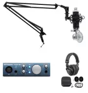 1-Person Podcast Podcasting Recording Kit Presonus Audiobox Ione Interface+Boom