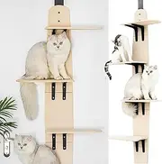 Door Hanging Cat Shelf,Multi Level Door Hanging Cat,Pet Jump Shelf, with Removable Soft Mat,4-Levels Over Climber