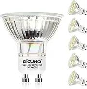 DiCUNO GU10 LED Bulb, 5W 500LM, Daylight White 6000K, MR16 Spotlight, 220V Non-dimmable, 120° Beam Angle, Pack of 6