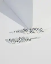 Silver Hearts Hair Clip Pack
