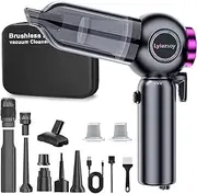 Lyiazsoy Car Vacuum Cleaner,22000PA Handheld Vacuum Cordless with Brushless Motor, 6 in 1 Car Window Breaker and Seatbelt Cutter, Vacuum Cleaners for Home Pet PC Cleaning (Purple)