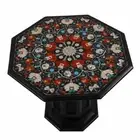 24" Marble coffee Table Top Inlay semi precious stones work with marble stand