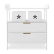 Isabella 2-Drawer Solid Pine Nursery Change Table - White White