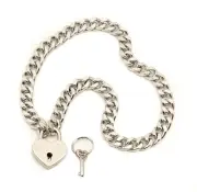Heart Padlock CubanChain Sid Vicious Style Pendant Punk Goth Thrash Metal