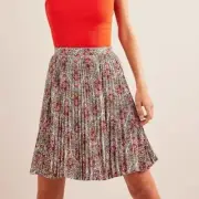 Boden Floral Mini Pleated Skirt