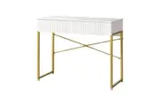 Oikiture Dressing Table 2 Drawers White and Gold