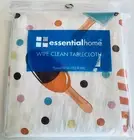 Essential Home Vinyl Tablecloth 60 in Round Ice Cream Kmart Wipe Clean New
