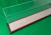 13"L x 10"W x 7.5"H display case with 1/8" thick acrylic brown wood frame base