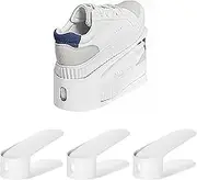 carrotez Shoe Slots Organizer 3 Pack - [Litem] Space Saving Shoe Organizer Rack for Closet - Easy Shoe Stacker, 9.84'' x 3.89'' x 4.26'' (White, 3 Pack)