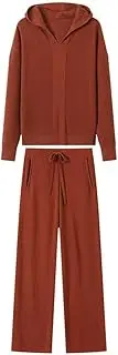 [LNYHLXS] Fashion Women Hoodie Sweater Set Wide Leg Pants Two Piece Sports & Leisure Set