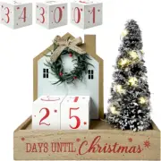 Christmas Tree Countdown Block LED Lighted 99 Days until Christmas Wreath Calend