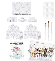 Artisan Hand-Painted Paper House Kit‌ - Splice & Draw Toy for Creative Learning | Portable Craft Drawing Set for Classroom, Family Bonding