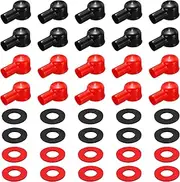 uxcell Battery Terminal Cover, 20 Pcs Battery Terminal Protector Truck Battery Terminal Cover with Washers Black Red L12-22-46mm for Car Accessories Truck Marine Boat
