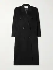 [The Frankie Shop] The Frankie Shop - Gaia Double-breasted Wool-blend Coat - Black - small small Black