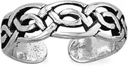 [JewelryWeb] 925 Sterling Silver Irish Claddagh Celtic Trinity Knot Design toe ring Oxidized 16.5mm X 5mm-toe ring for Women