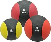 2kg + 3kg + 4kg Commercial Rubber Medicine Ball Set / Gym Fitness Exercise Ball
