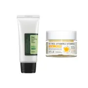 COSRX - Aloe Soothing Sun Cream SPF50+ PA+++ - 50ml + APLB - Retinol Vitamin C Vitamin E Facial Cream - 55ml Set