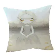 Scary Art Girl Ghost of the Pumpkin Patch Cushion Cover