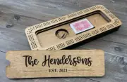 Personalized Custom-made Oak Cribbage Board - Made to order