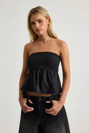 [Factorie] Factorie - Juno Shirred Babydoll Bandeau - Black XL BLACK