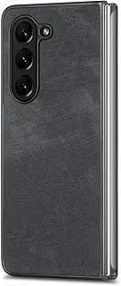 [SYSSRQMS] Flip Case for Samsung Galaxy Z Fold6 5G, [PU Leather] + [PC Hard Shell] Combined Phone Case, Thin and Light Flip Protection Cover for Samsung Galaxy Z Fold6 5G Black