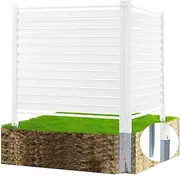 [VEVOR] 48" W x 48" H Vinyl Privacy Fence Panels, Air Conditioner Fence, Outdoor Privacy Screens for Trash Can, Pool Equipment Enclosure, Privacy Screen Kit Louvered Panels (2 Panels)